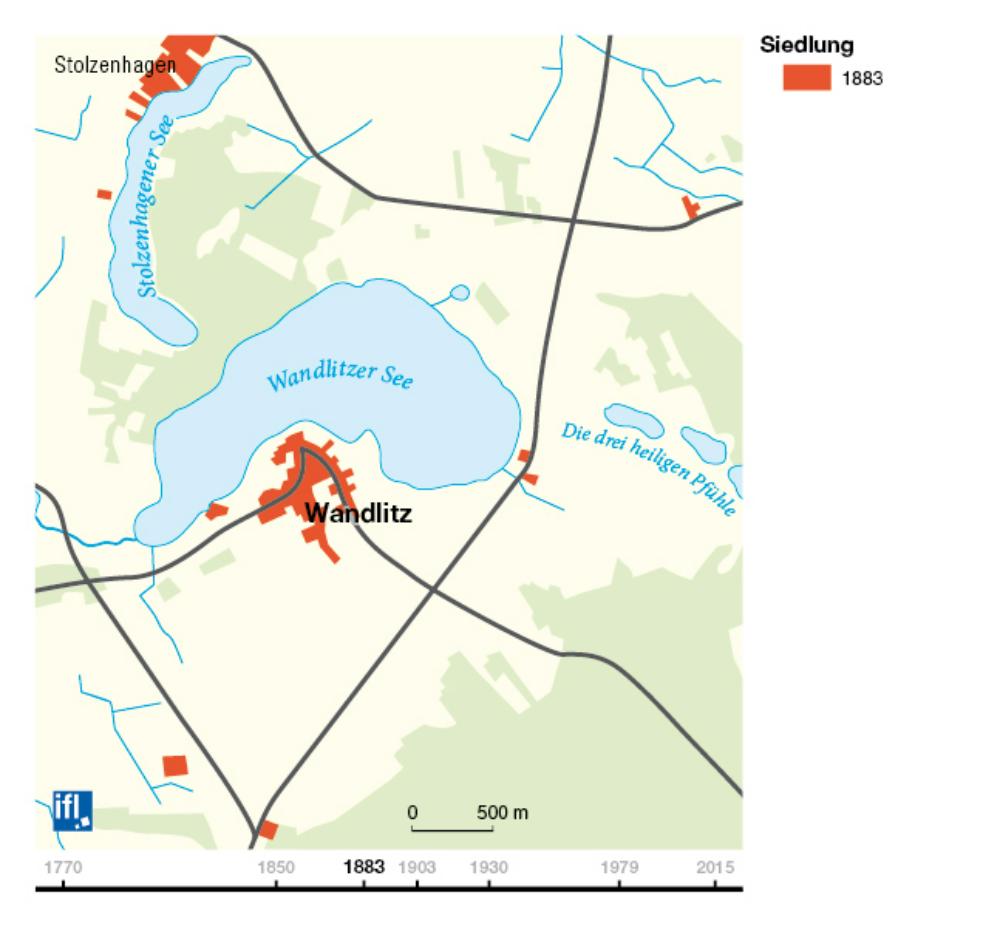Ortsentwicklung von Wandlitz http//landschaftenindeutschland.de/